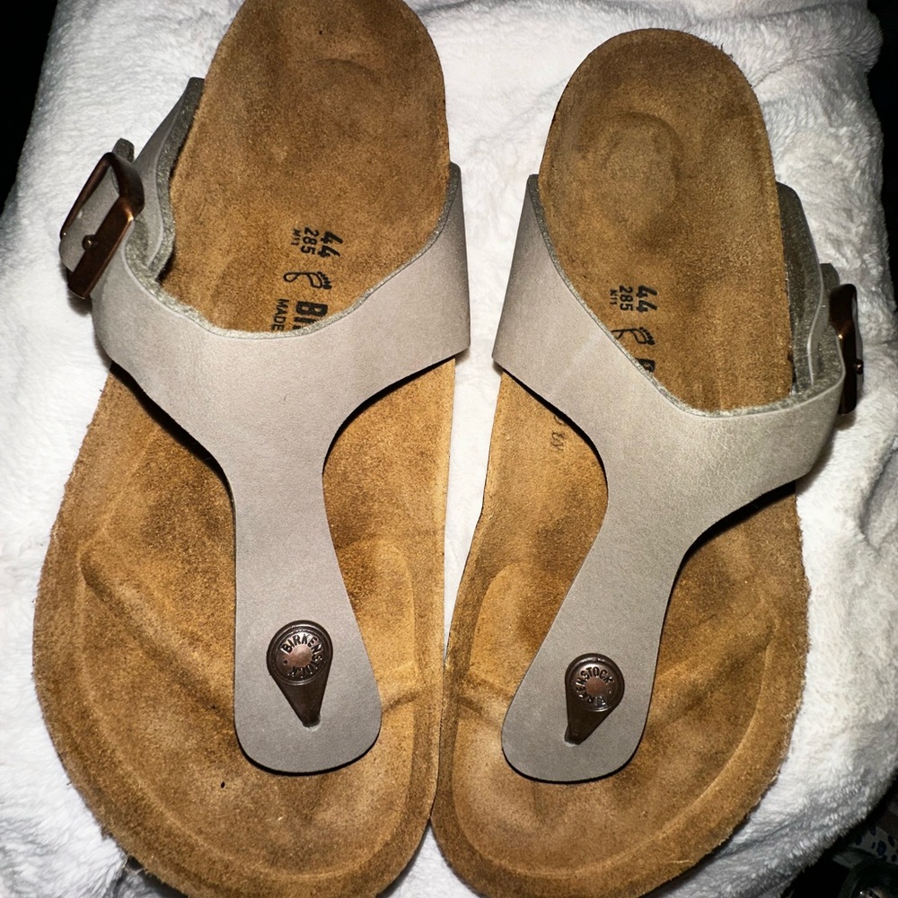 Birkenstock Men's Sandals in Cream and Brown